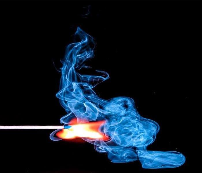 Blue Flame Fire From A Match