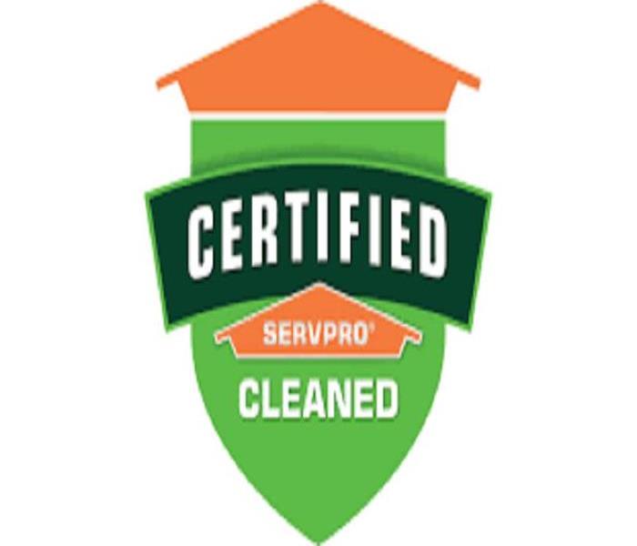 Certified: SERVPRO Cleaned Sign
